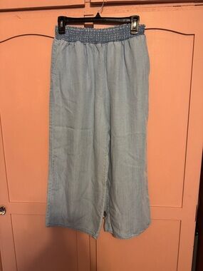 Velvet Heart Light Blue Cropped Wide-Leg Pants